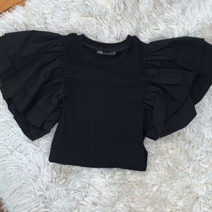 Zara puffy sleeve bodysuit